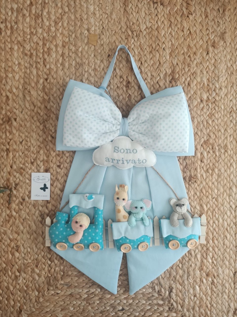Fiocco trenino con animali art.16 Gentile Baby Couture