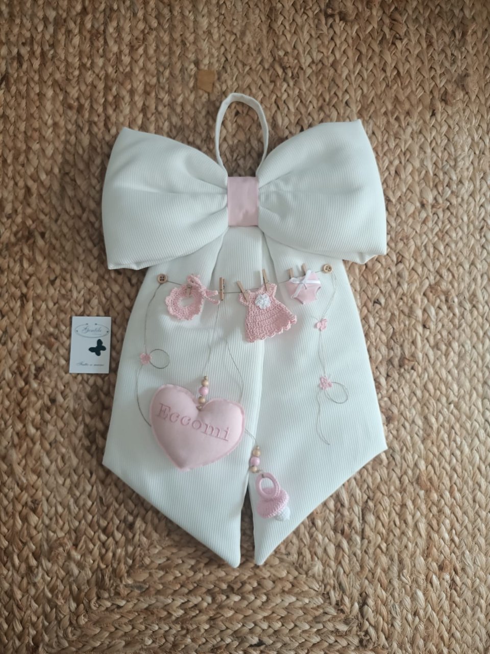 Fiocco nascita panni stesi art. 18S Gentile Baby Couture