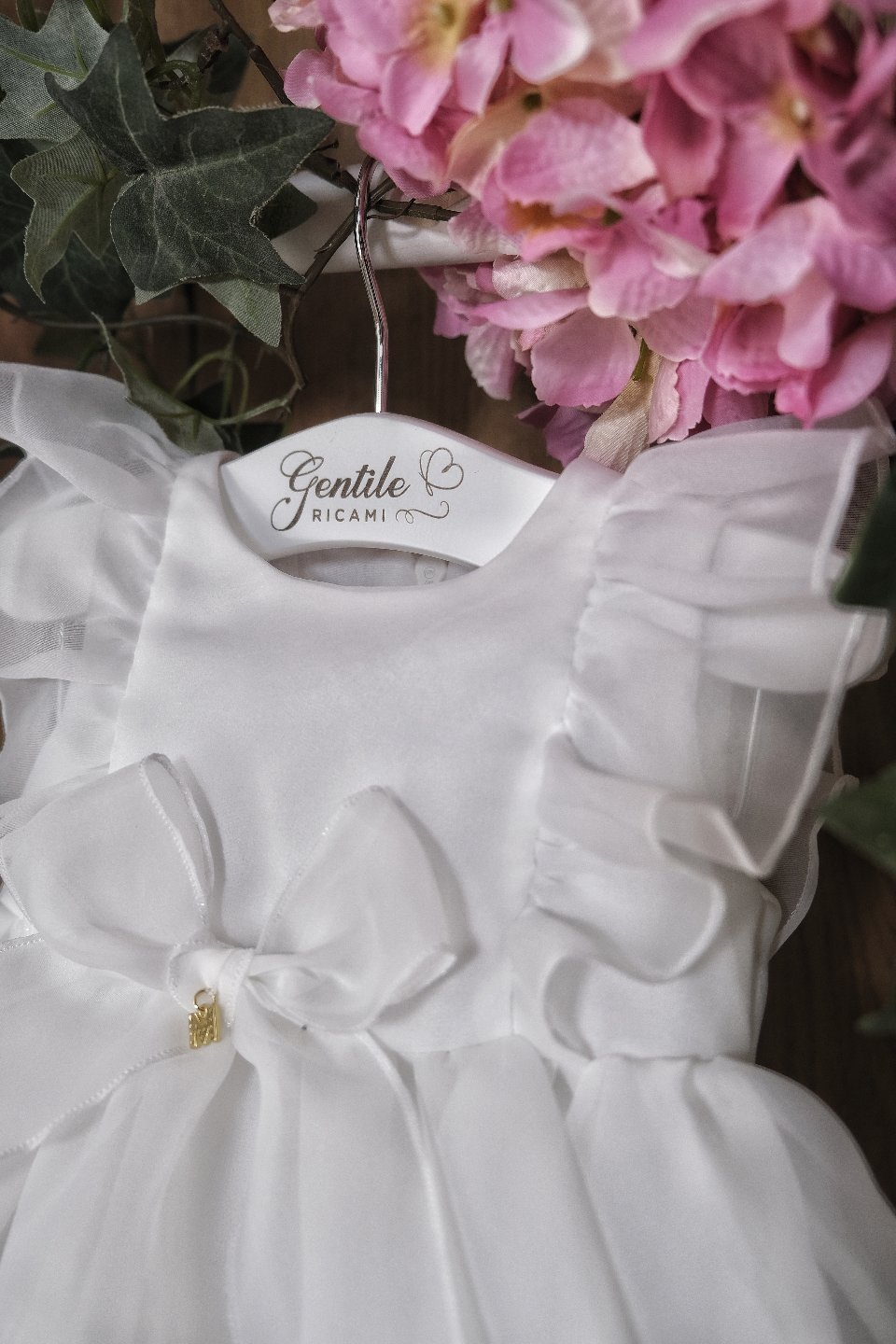 Abito elegante in organza Vaniglia taglia 3-6 mesi Marlù
