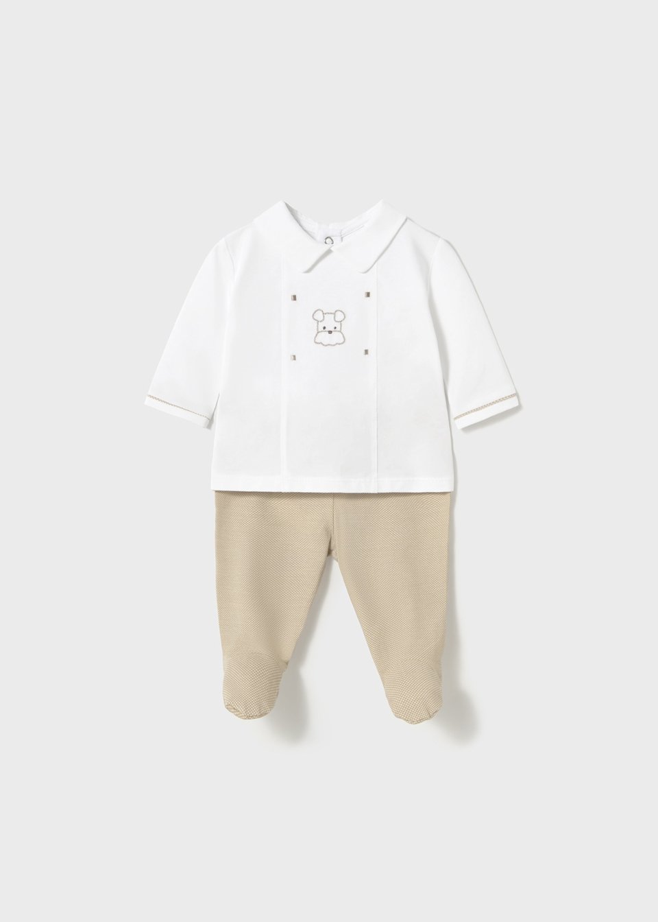 Completo 2 pezzi in jersey di cotone Panna Mayoral