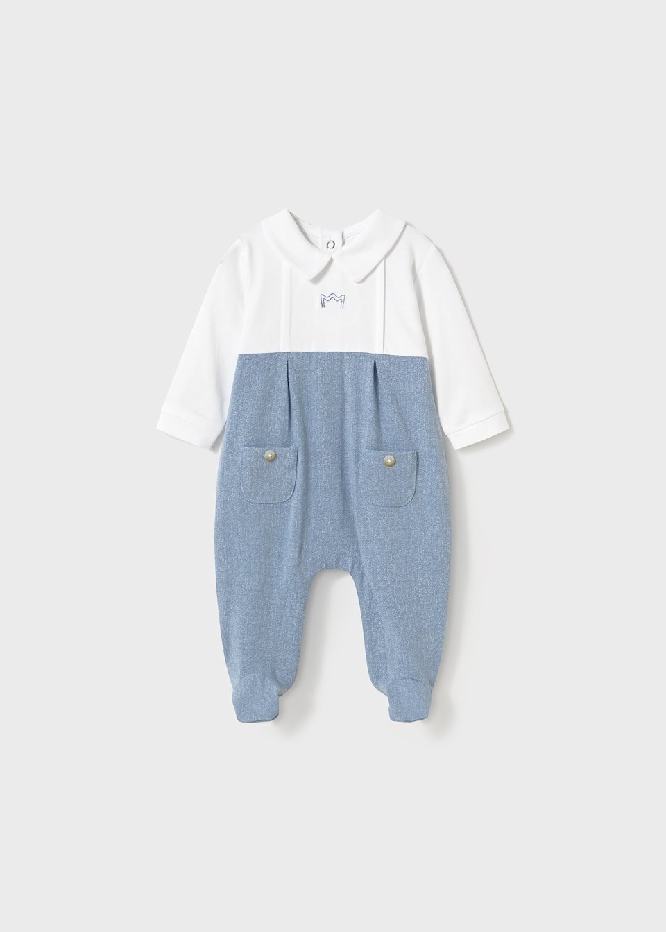 Tutina in jersey di cotone Bianco / Azzurro Mayoral
