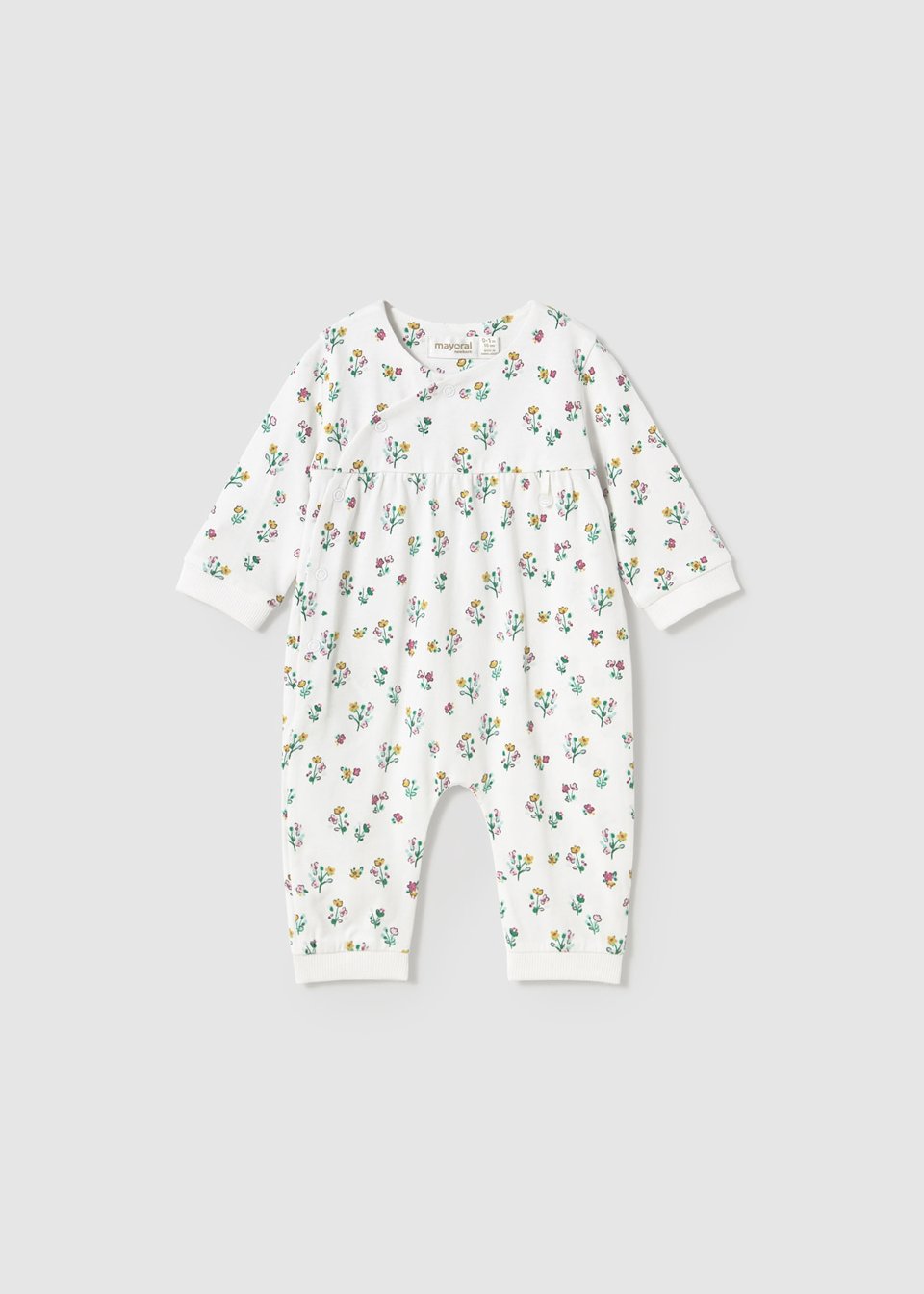 Tutina in jersey di cotone fantasia fiori Bianca / Verde Mayoral