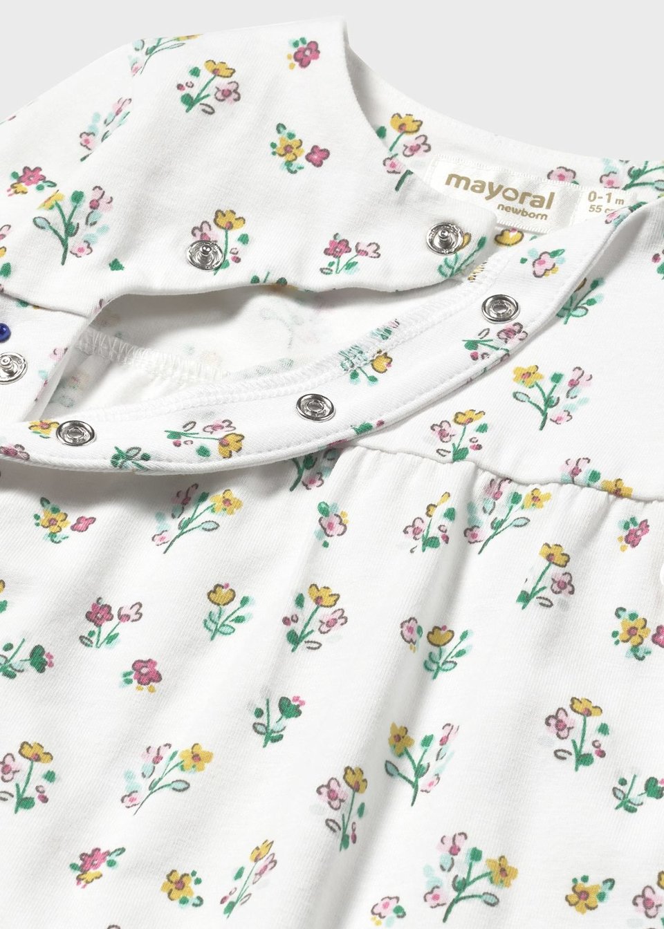 Tutina in jersey di cotone fantasia fiori Bianca / Verde Mayoral