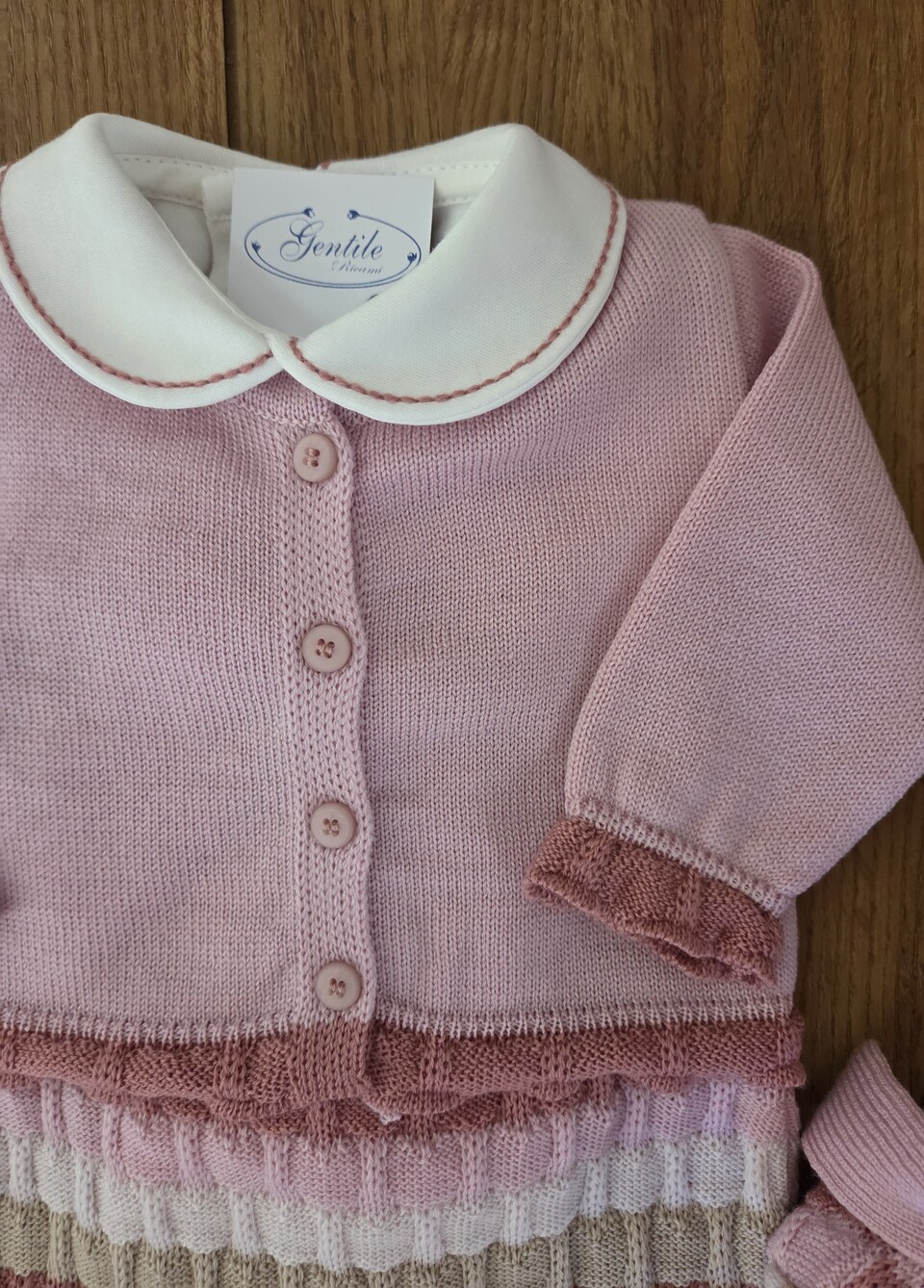 Completo 3 pezzi in pura lana Marsala / Ciclamino / Multicolor taglia 0-3 mesi Marlù