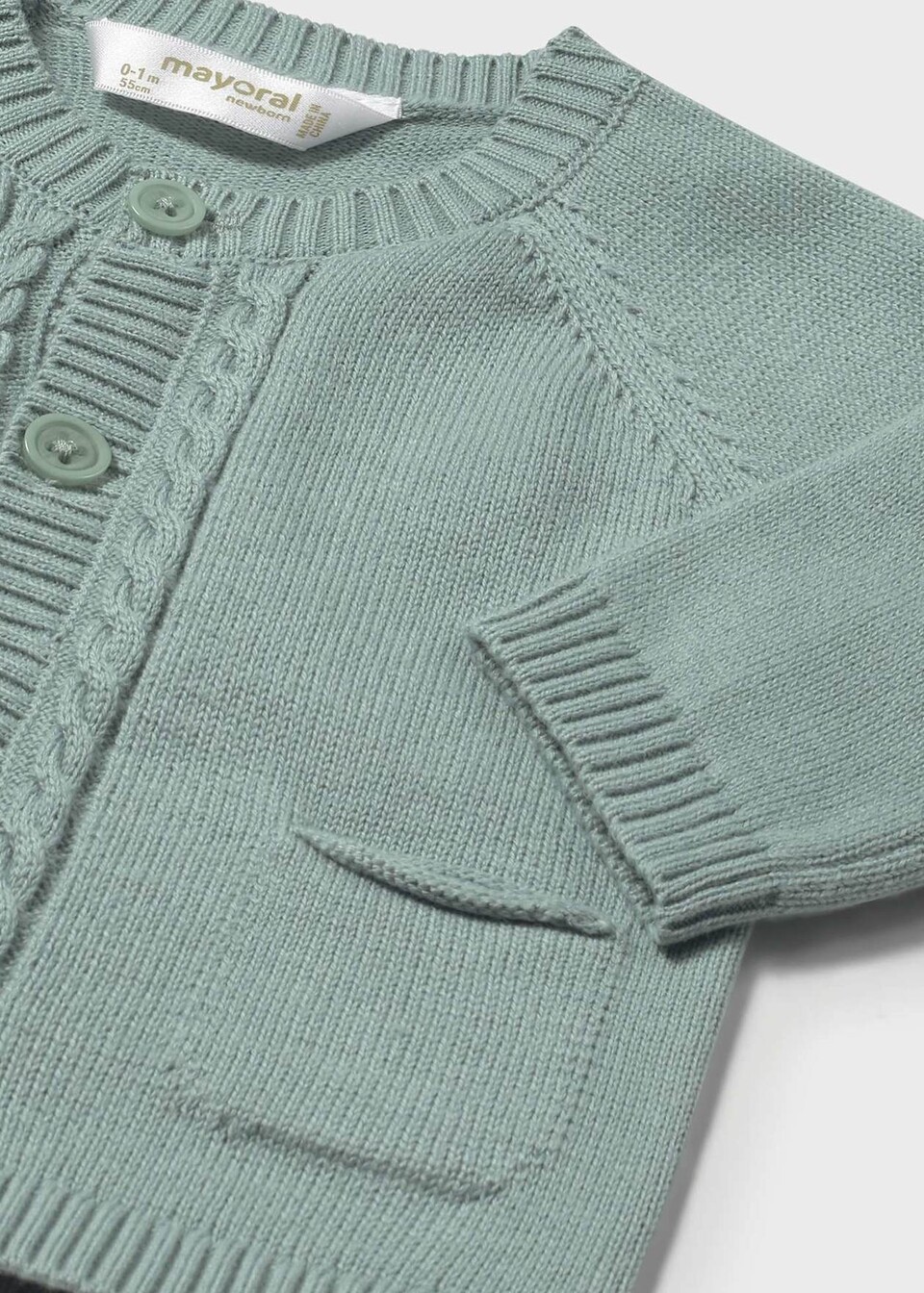 Completo 3 pezzi in caldo cotone Verde / Bianco Mayoral