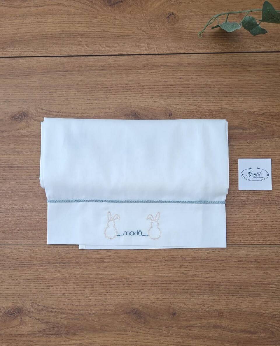 Set lenzuolino 3 pezzi per carrozzina Vaniglia / Verde Salvia Marlù