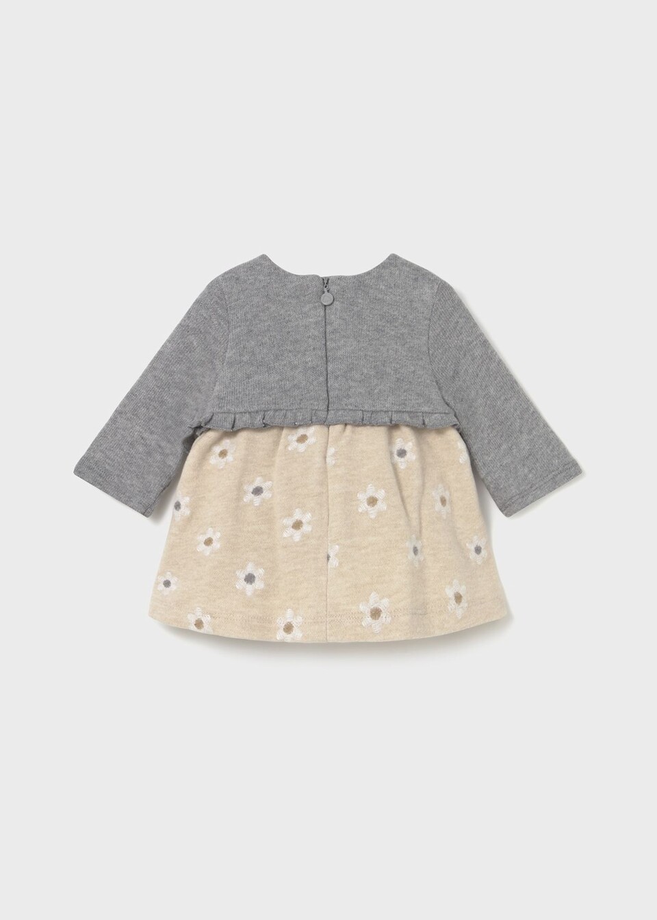 Vestito in caldo cotone con cardigan integrato Grigio / Beige Mayoral
