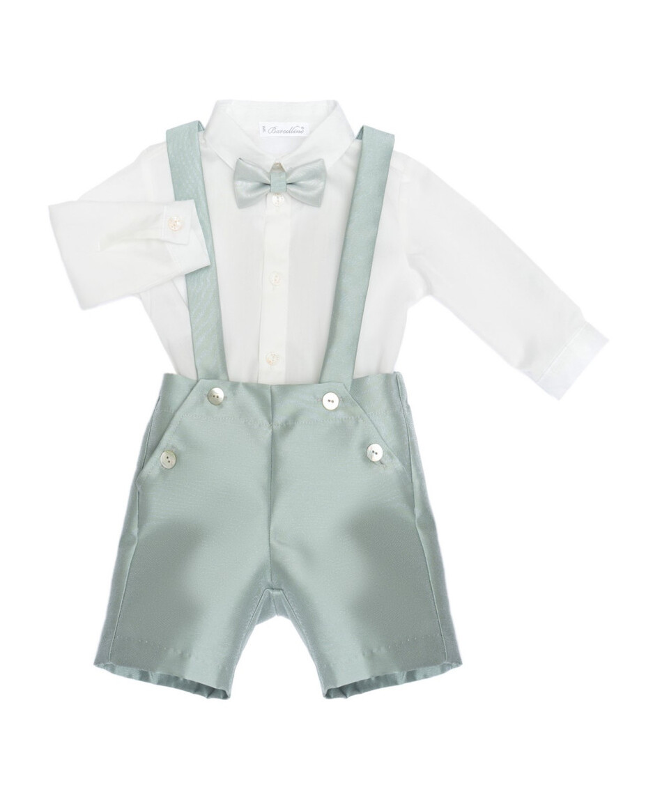 Completo elegante 3 pezzi Bianco / Verde Barcellino