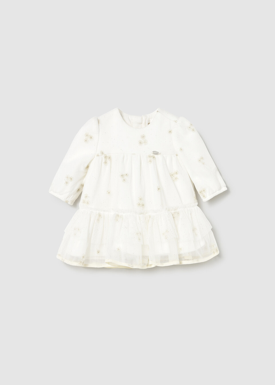 Vestito in caldo cotone e tulle Panna / Oro Mayoral