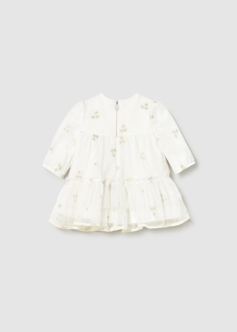 Vestito in caldo cotone e tulle Panna / Oro Mayoral