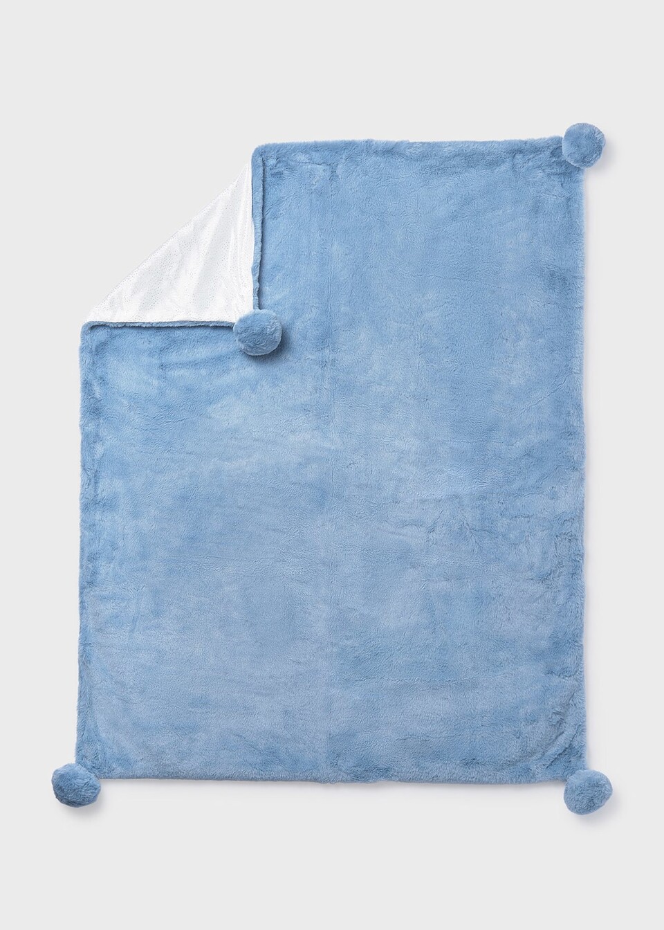 Copertina per carrozzina in pellicciotto con pompon Azzurro Mayoral