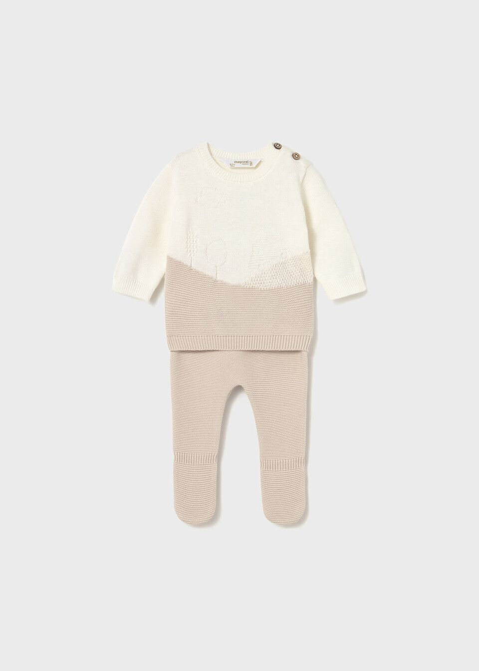 Completo 2 pezzi in caldo cotone Panna / Beige Mayoral