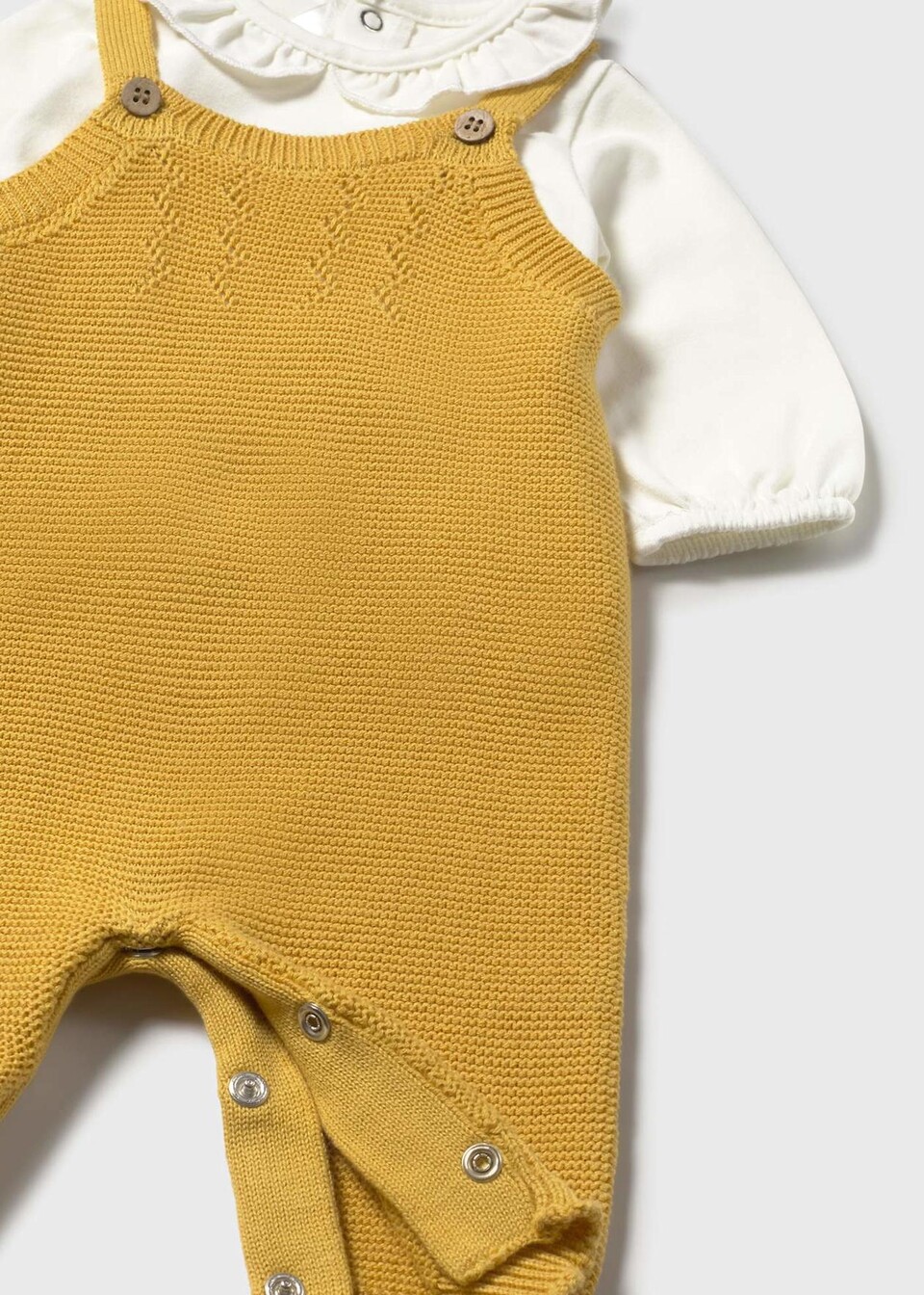 Completo salopette 3 pezzi in caldo cotone Giallo / Tortora / Rosa / Panna Mayoral