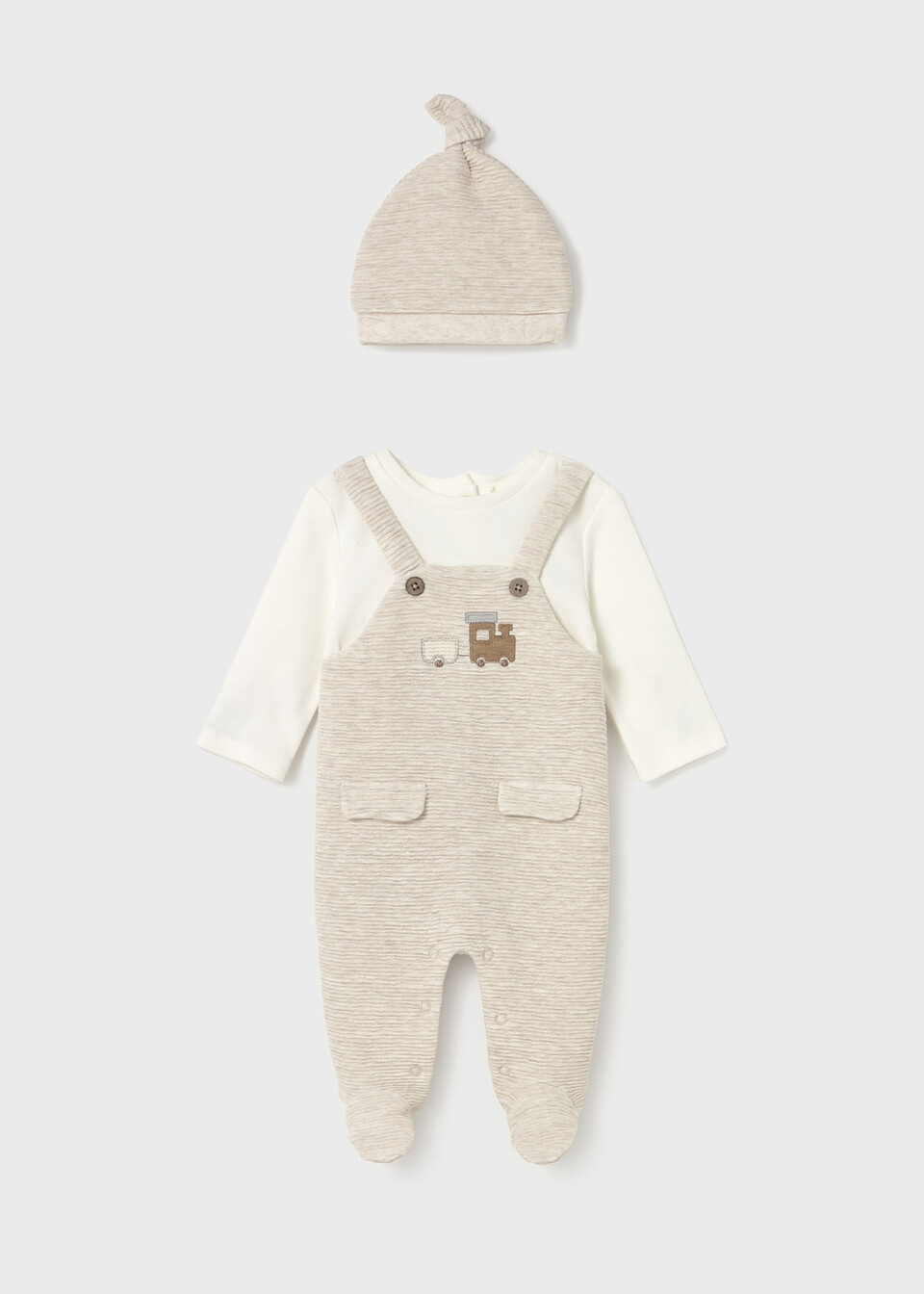 Tutina in caldo cotone con cappellino Panna Mayoral