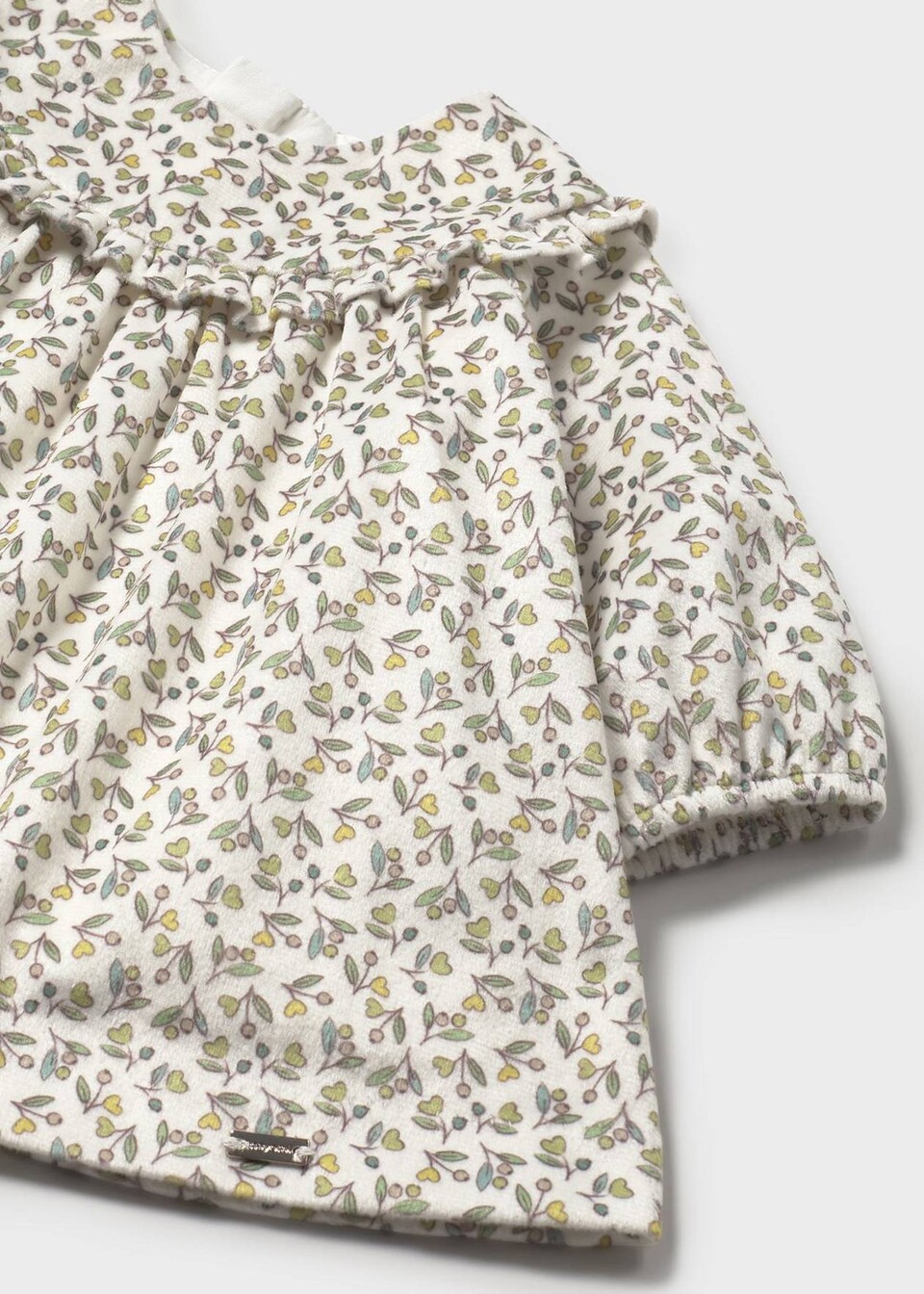 Vestito in velluto stampato Verde Oliva Mayoral