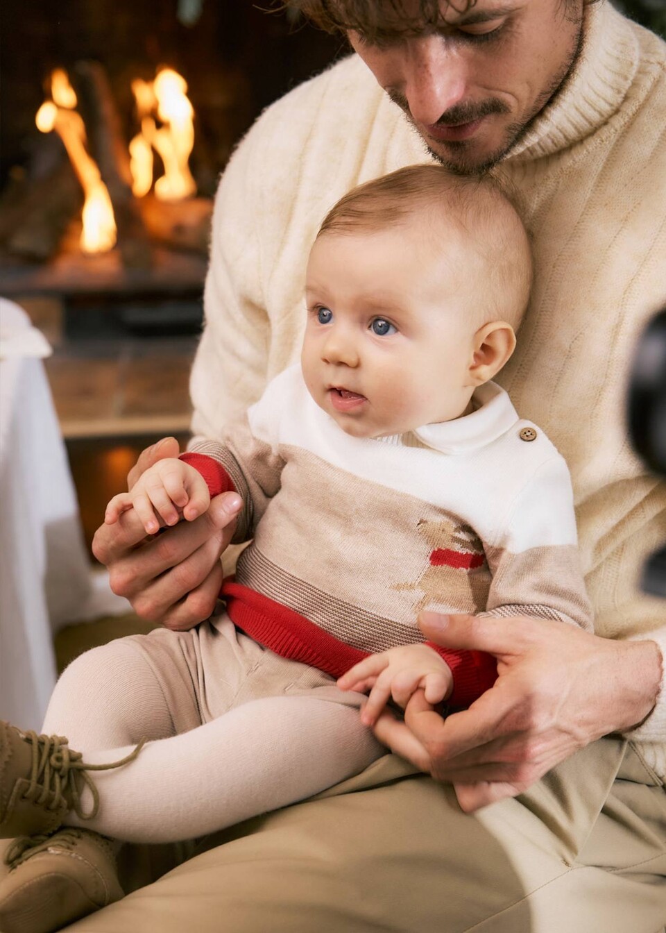 Completo 3 pezzi in caldo cotone Beige / Rosso Mayoral