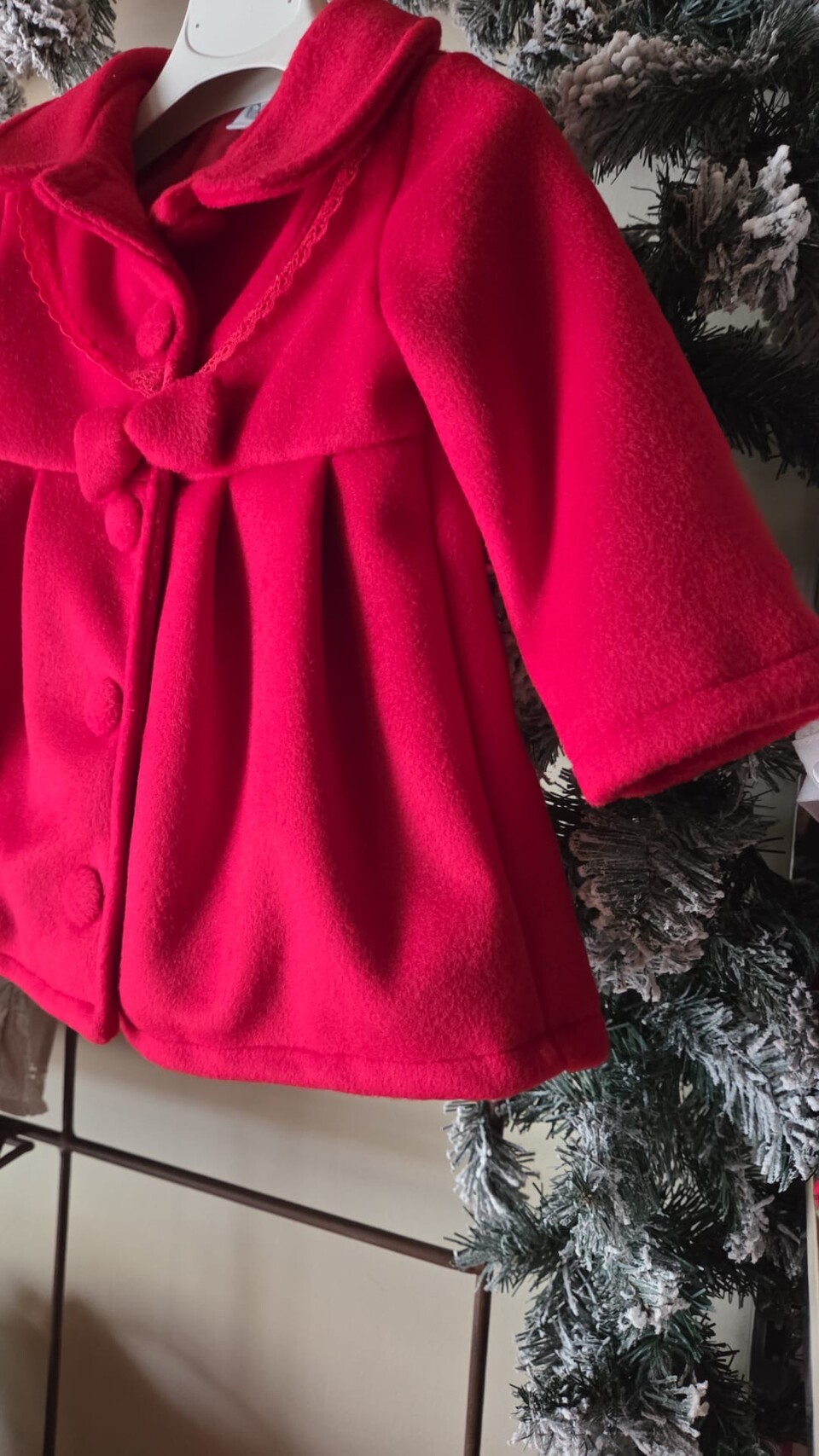 Cappotto in panno con colletto Rosso Il Corredino