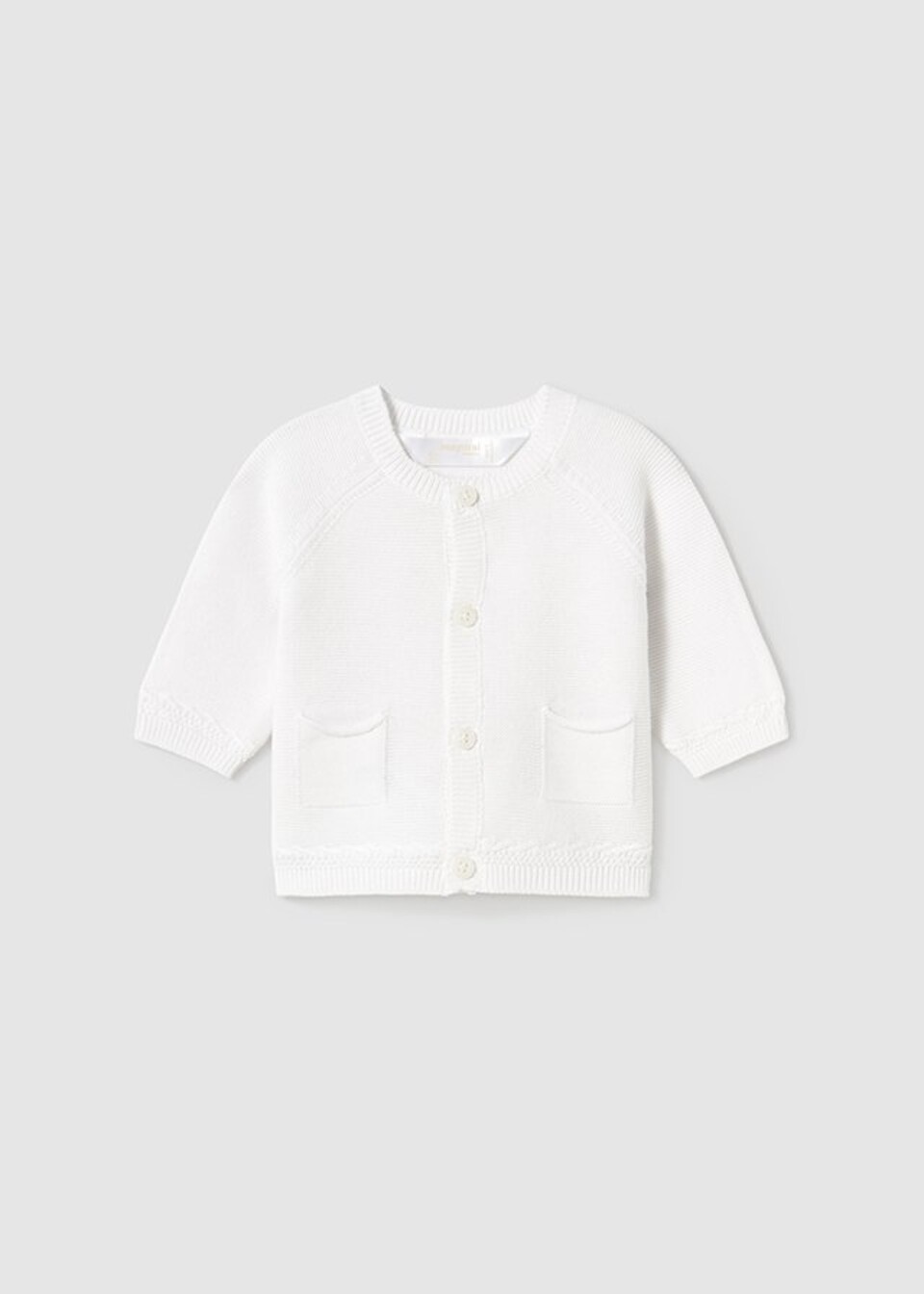Cardigan neonato in puro cotone Bianco Mayoral