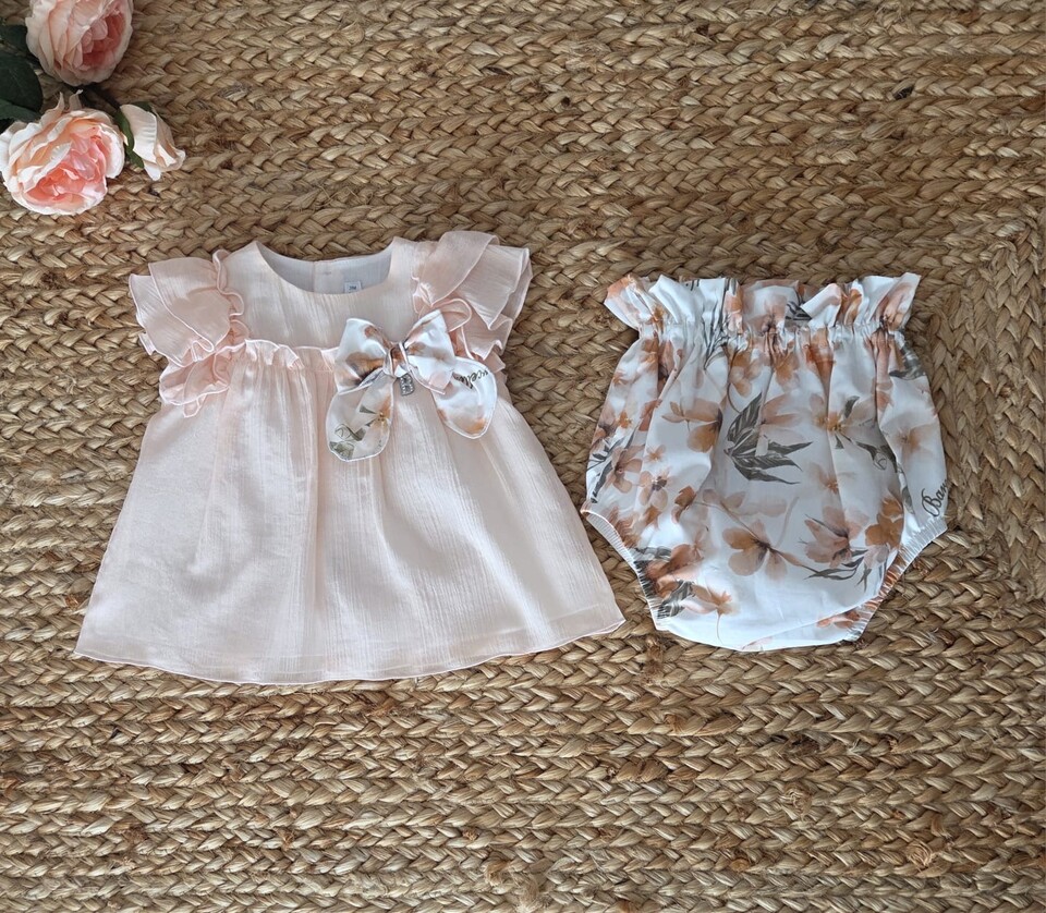 Completo 2 pezzi in puro cotone Salmone Barcellino