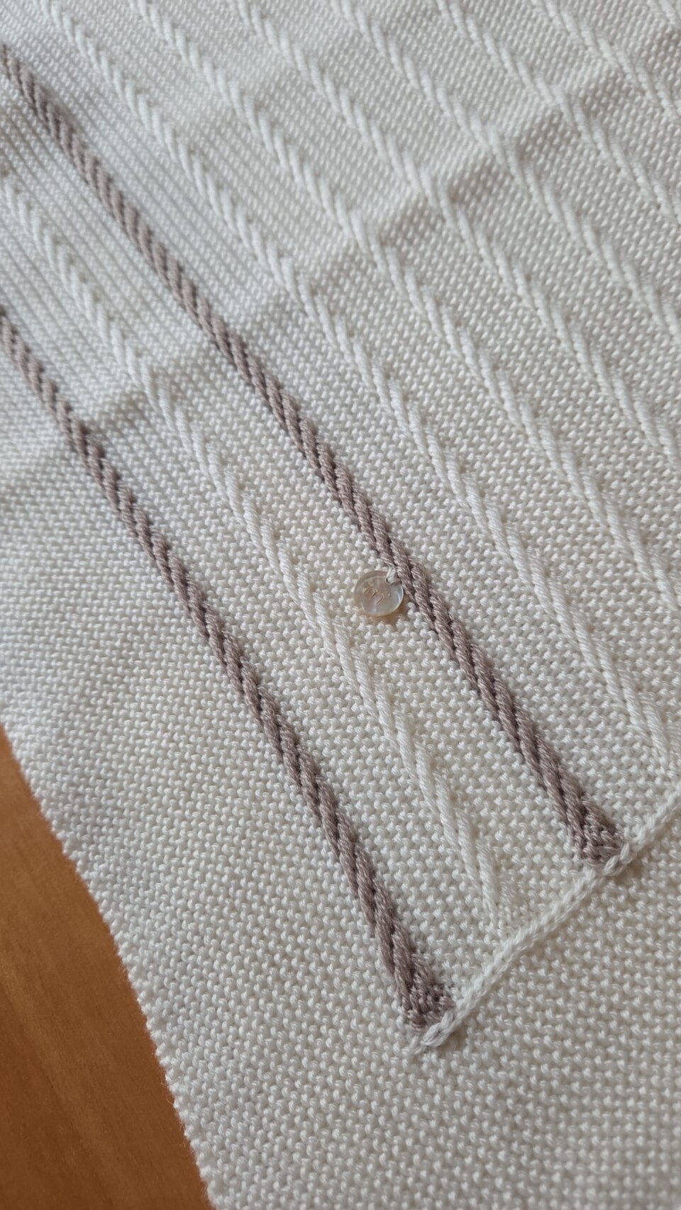 Copertina per carrozzina in pura lana Vaniglia / Tortora Marlù