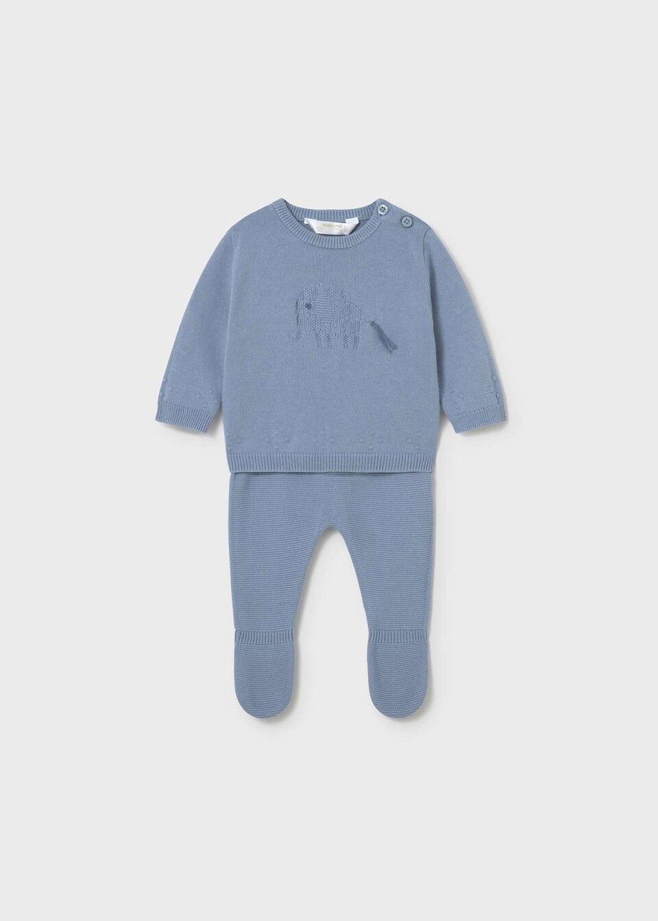 Completo 2 pezzi in filo di puro cotone Azzurro Mayoral