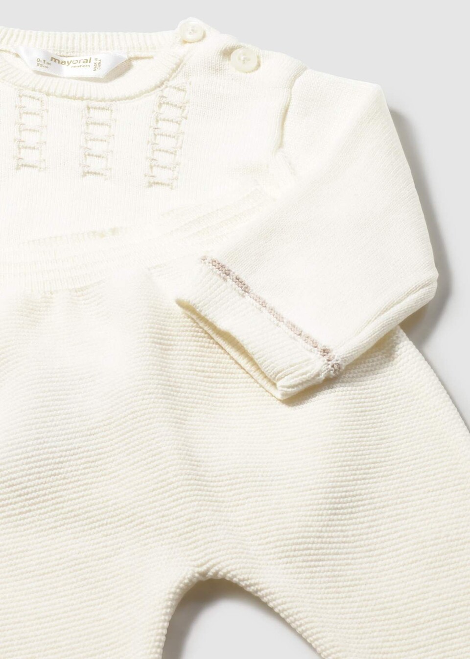 Completo 2 pezzi in filo di puro cotone Panna Mayoral