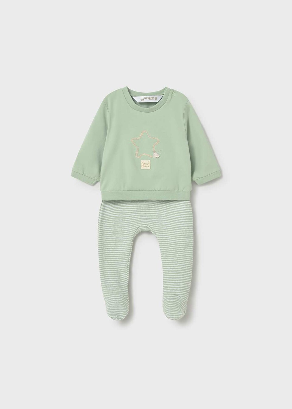 Completo 2 pezzi in jersey di cotone Verde Alga Mayoral