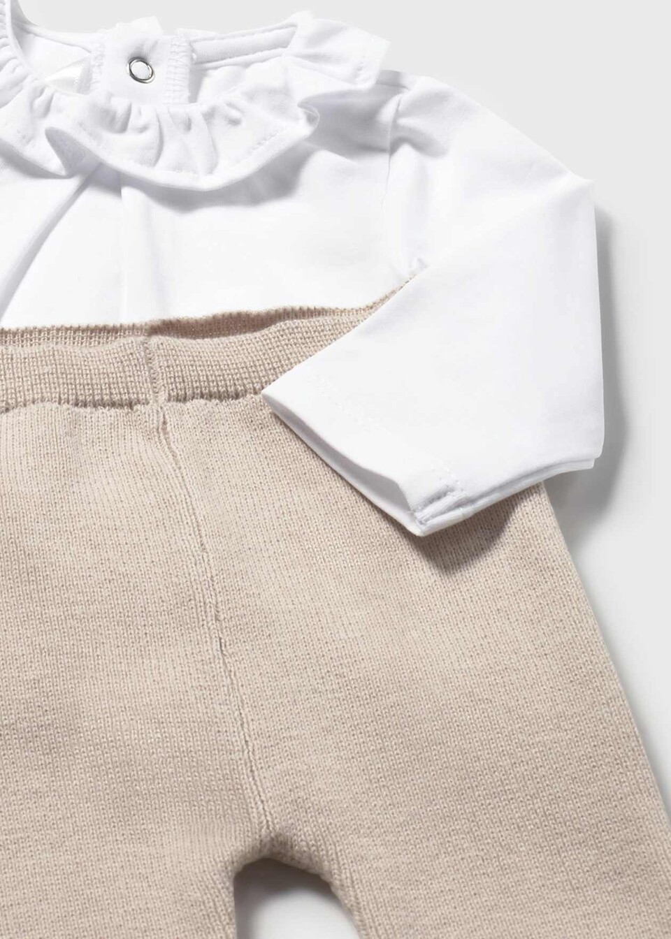 Completo 3 pezzi in cotone Tortora / Panna Mayoral