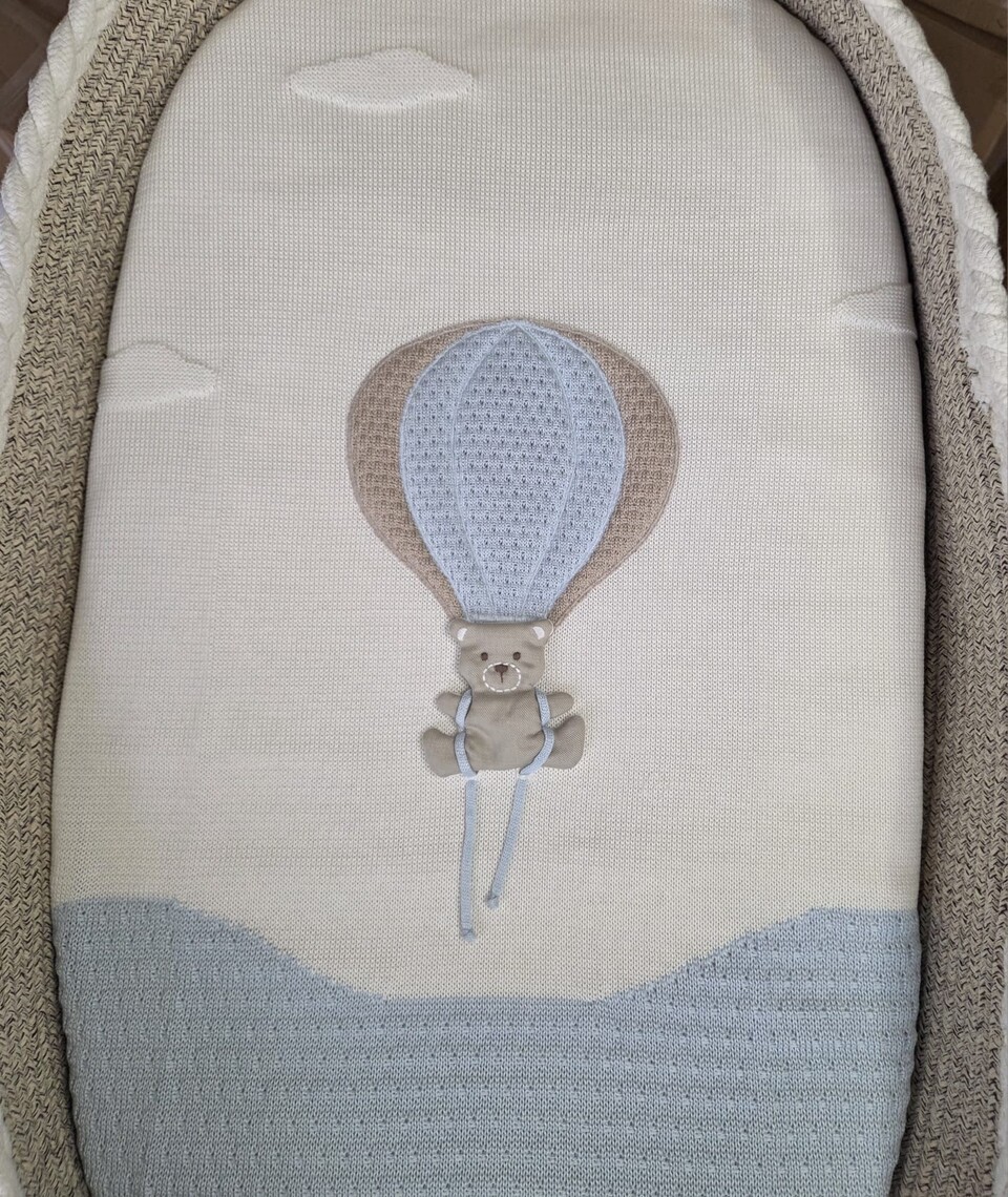 Copertina per carrozzina in filo di puro cotone Cielo / Vaniglia Marlù