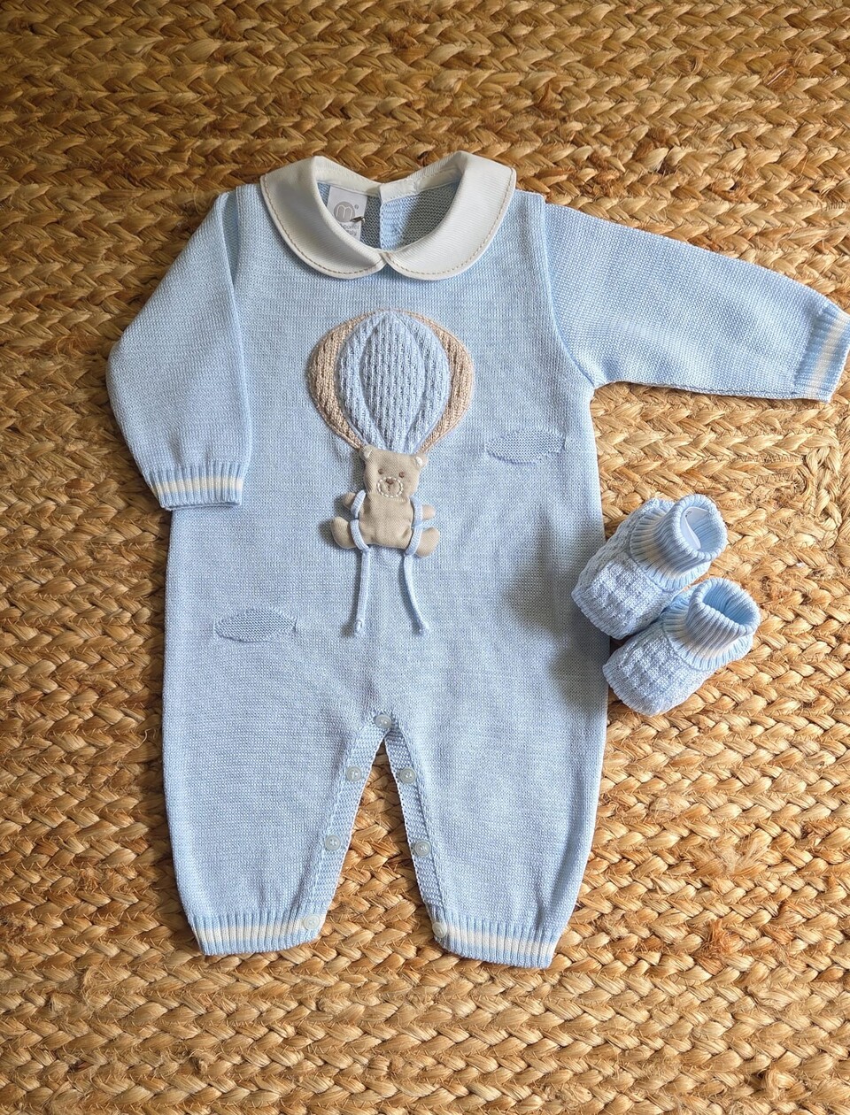 Tutina in filo di puro cotone Cielo / Vaniglia taglia 0-3 mesi Marlù