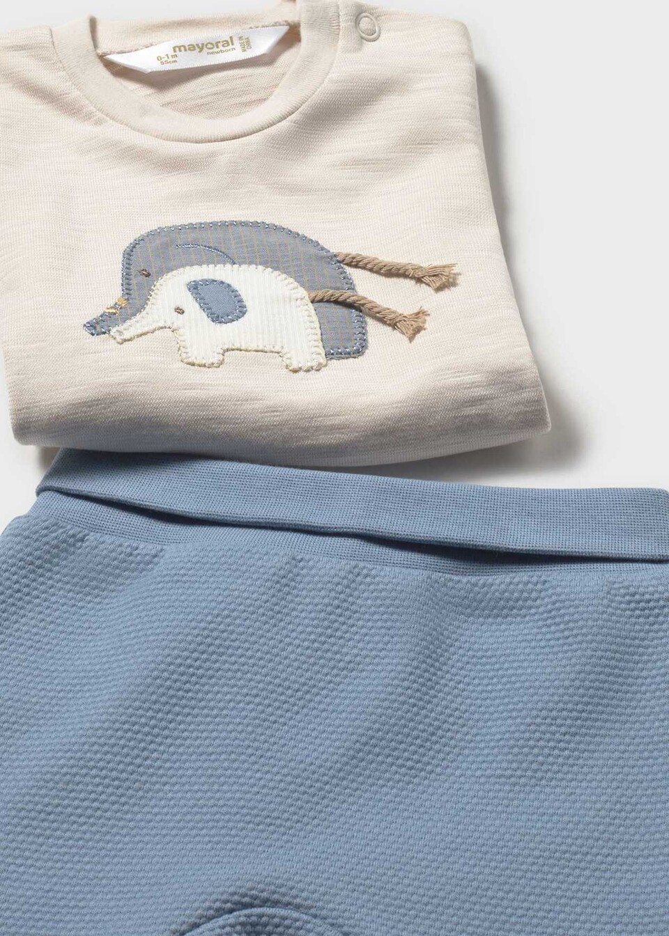 Completo 2 pezzi in jersey di cotone Sabbia / Azzurro Mayoral