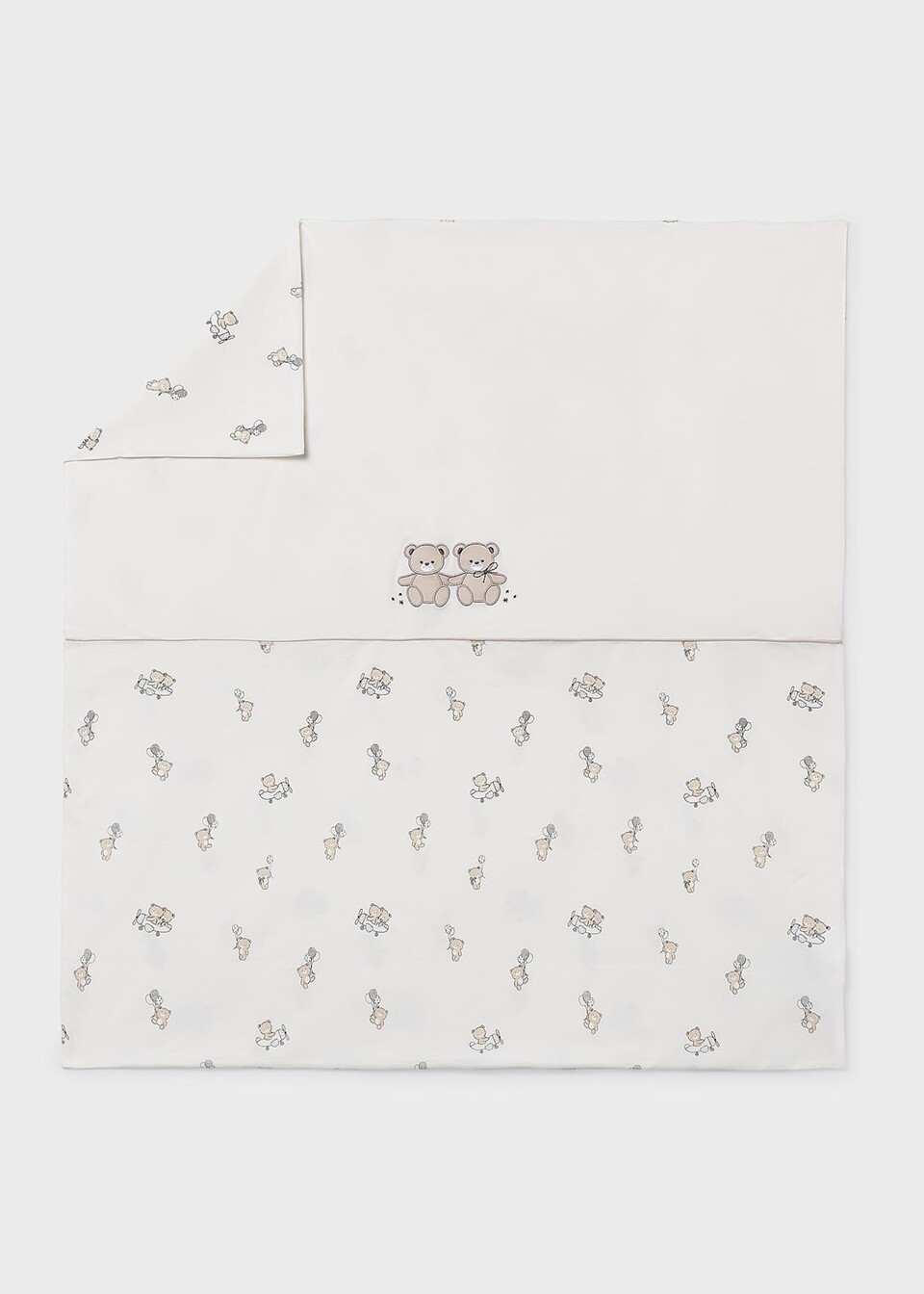 Copertina per carrozzina in jersey di cotone Panna con Orsetti Mayoral