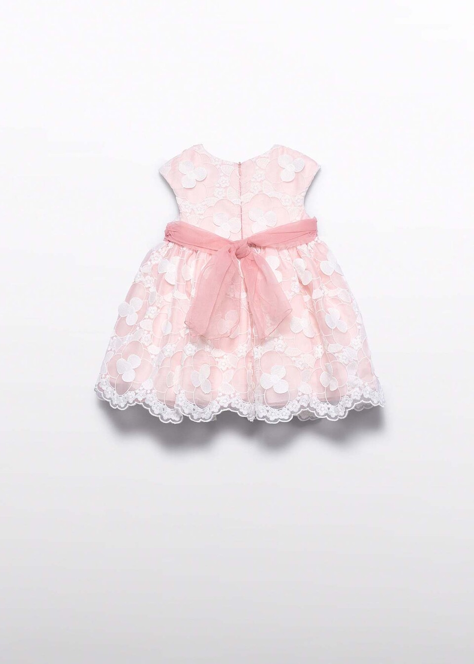 Abito elegante in organza ricamata Rosa / Bianco Abel e Lula