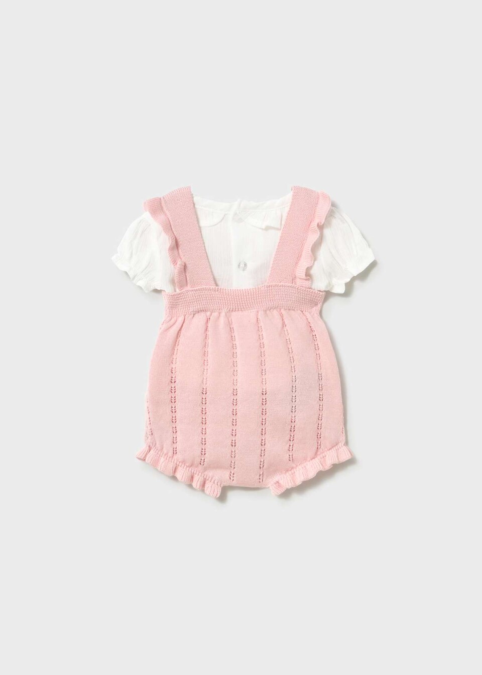 Salopette 2 pezzi in puro cotone Rosa / Bianco Mayoral