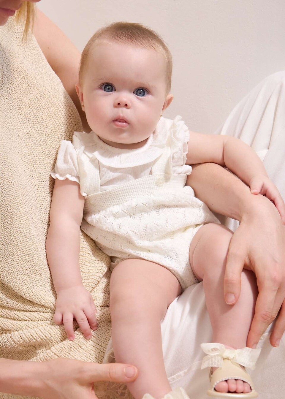 Salopette 2 pezzi in puro cotone Panna Mayoral