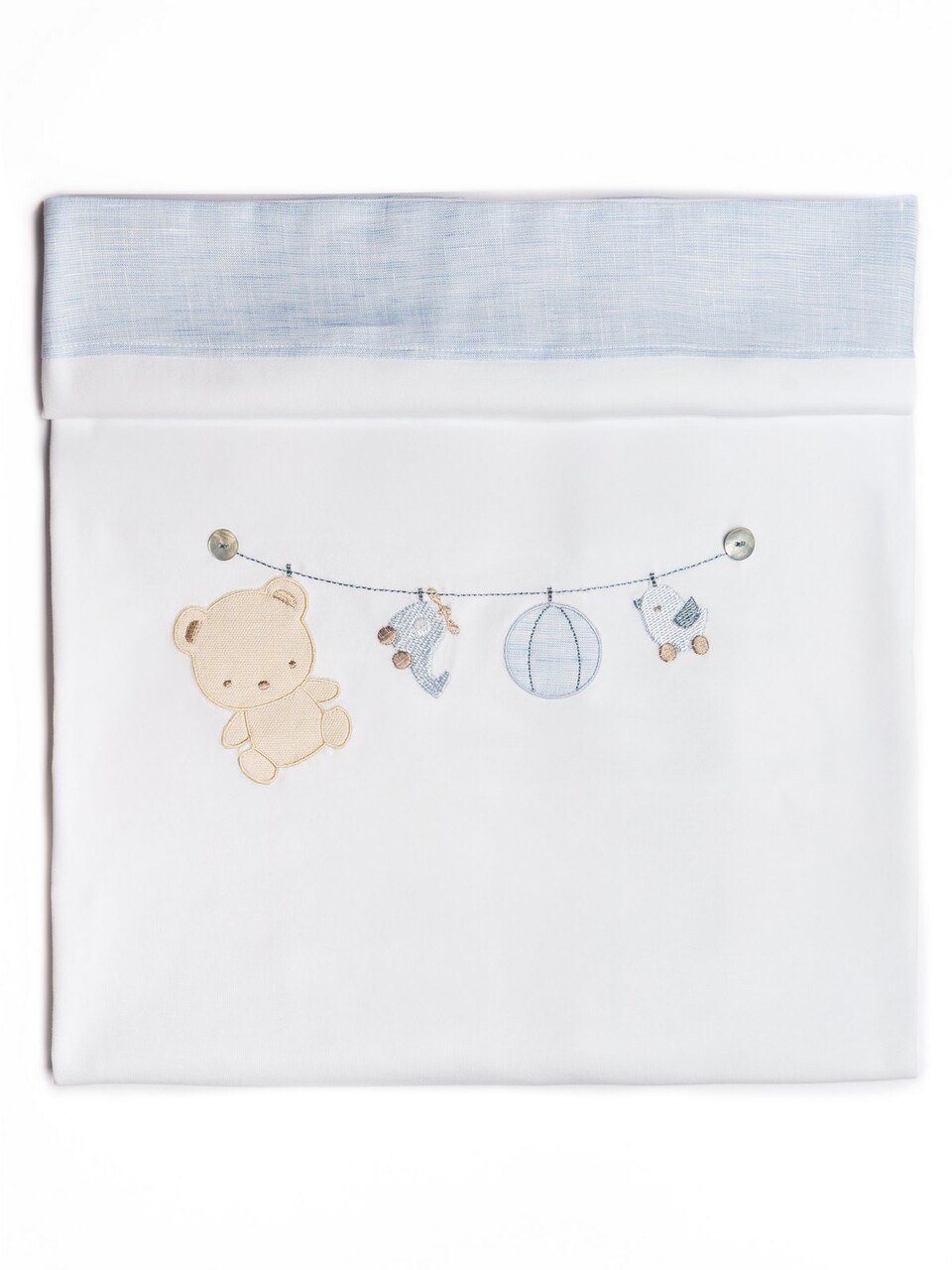 Copertina per carrozzina in jersey di cotone Bianco / Cielo Barcellino