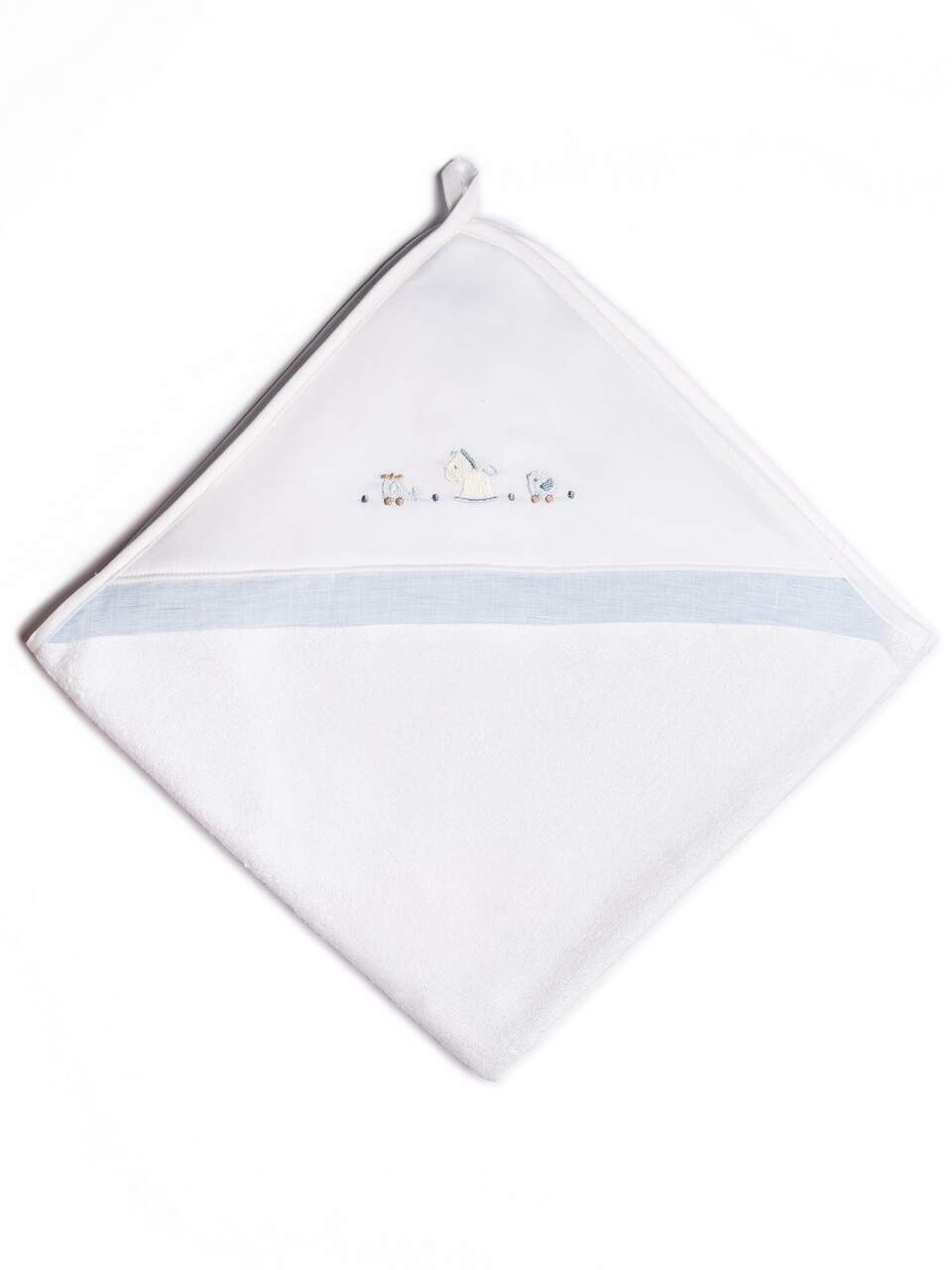 Accappatoio con cappuccio in spugna Bianco / Cielo Barcellino