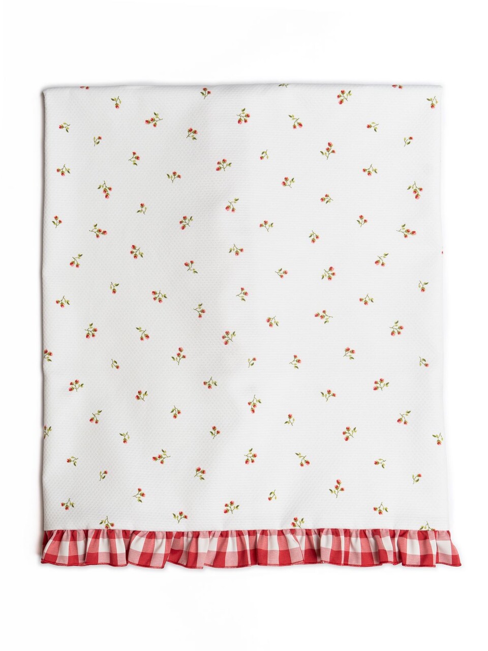 Copertina per carrozzina sfoderabile in puro cotone Bianco / Rosso Barcellino