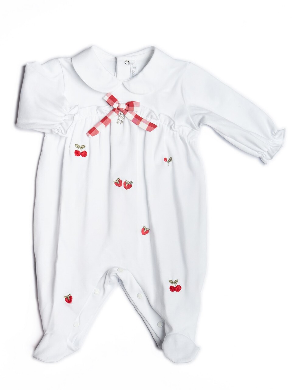 Tutina in jersey di cotone Bianco / Rosso Barcellino