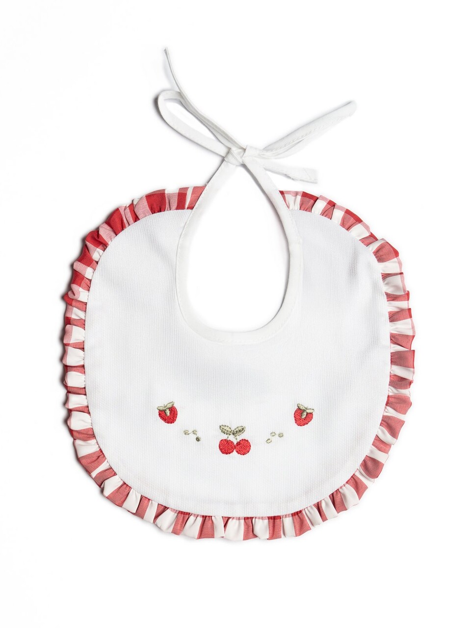 Bavetta in puro cotone Bianco / Rosso Barcellino