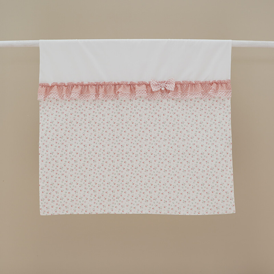 Copertina per carrozzina sfoderabile in puro cotone con imbottitura Bianco / Pesco Ninnaoh