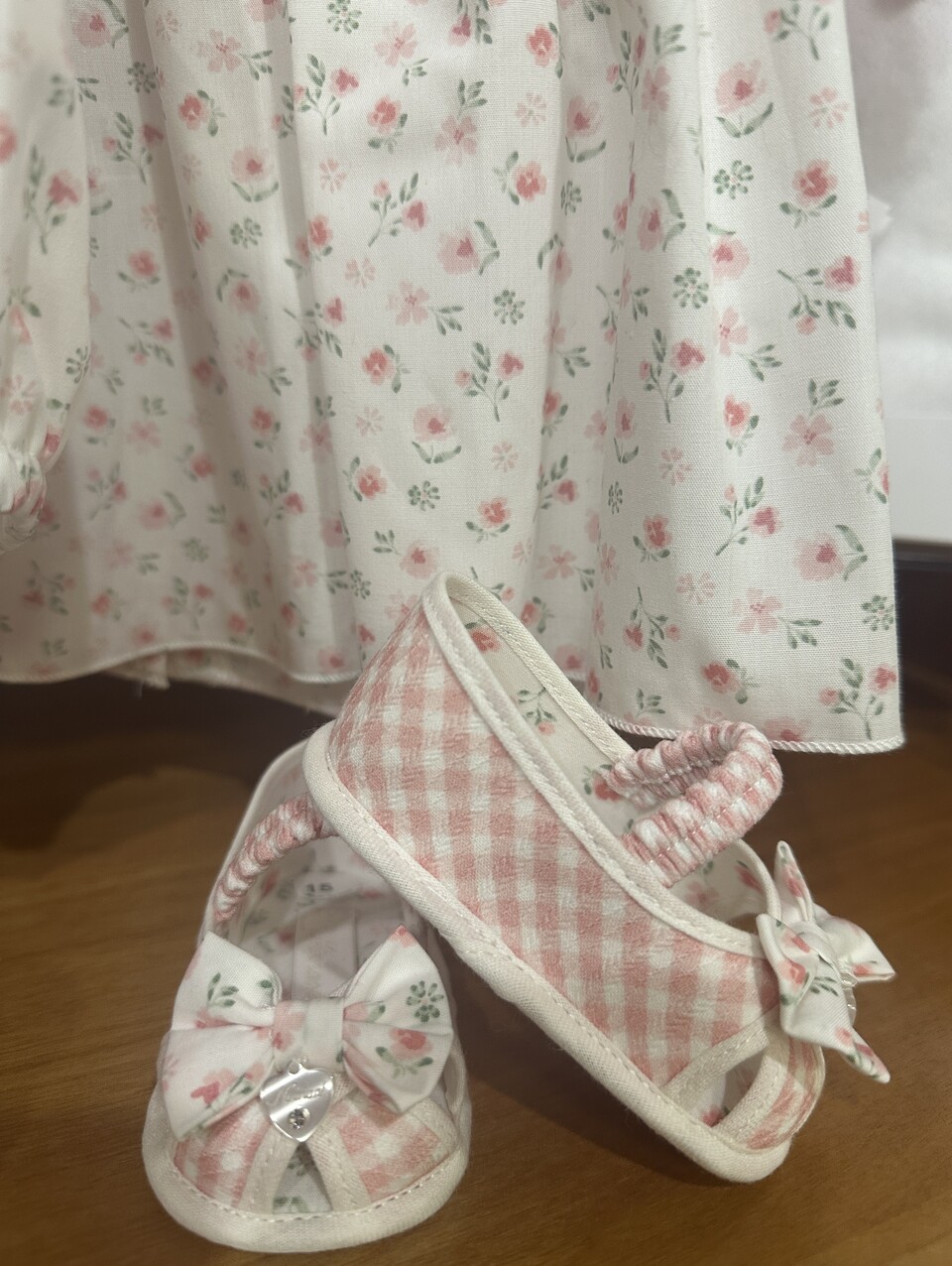 Scarpette in tessuto Bianco / Pesco misura 15 Ninnaoh