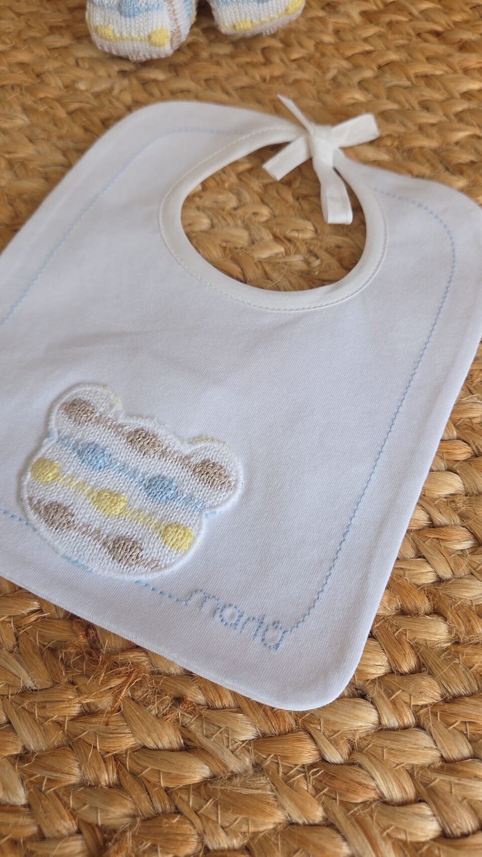 Bavetta in cotone Bianco / Cielo Polvere Marlù