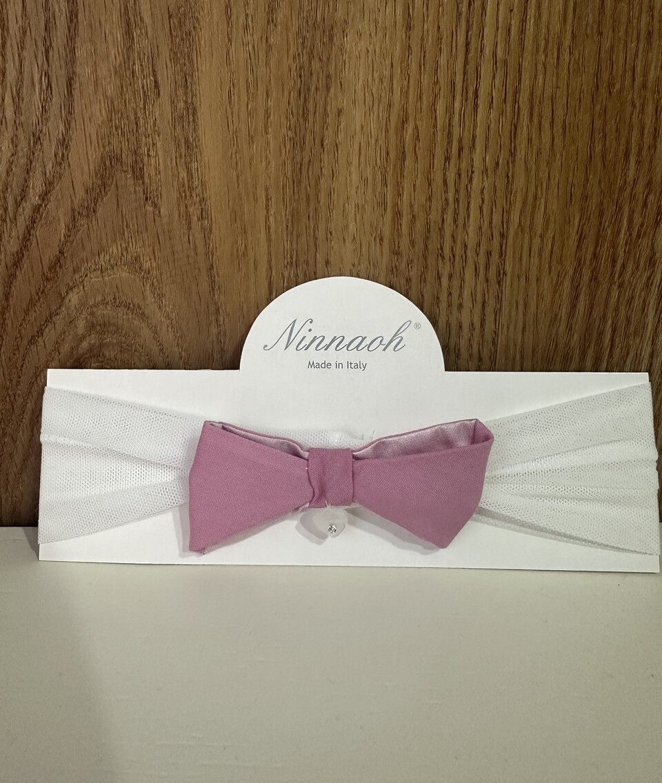 Fascetta in tulle con fiocco Fucsia Ninnaoh