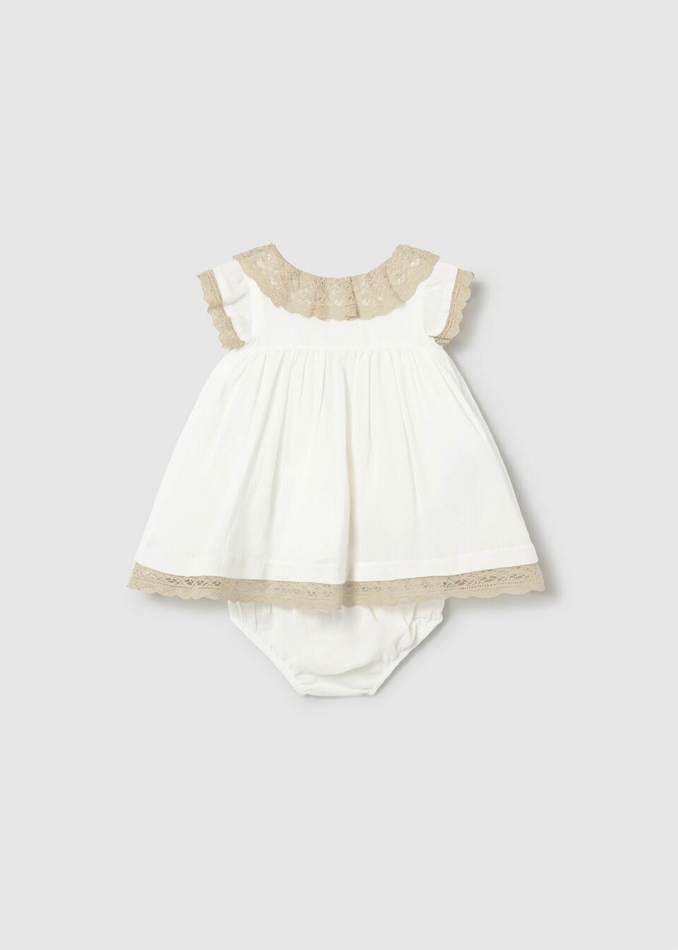 Abito elegante in puro cotone Panna Mayoral