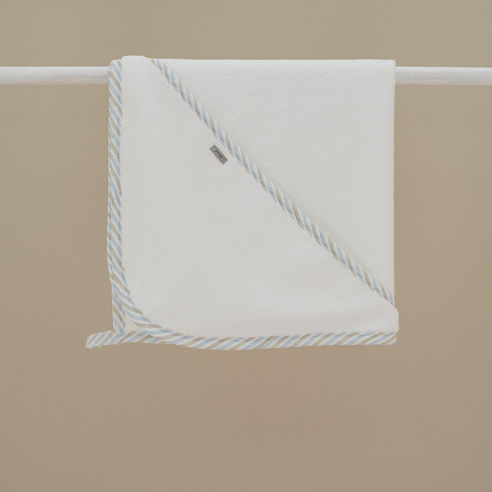Accappatoio con cappuccio in spugna Bianco / Cielo / Beige Ninnaoh