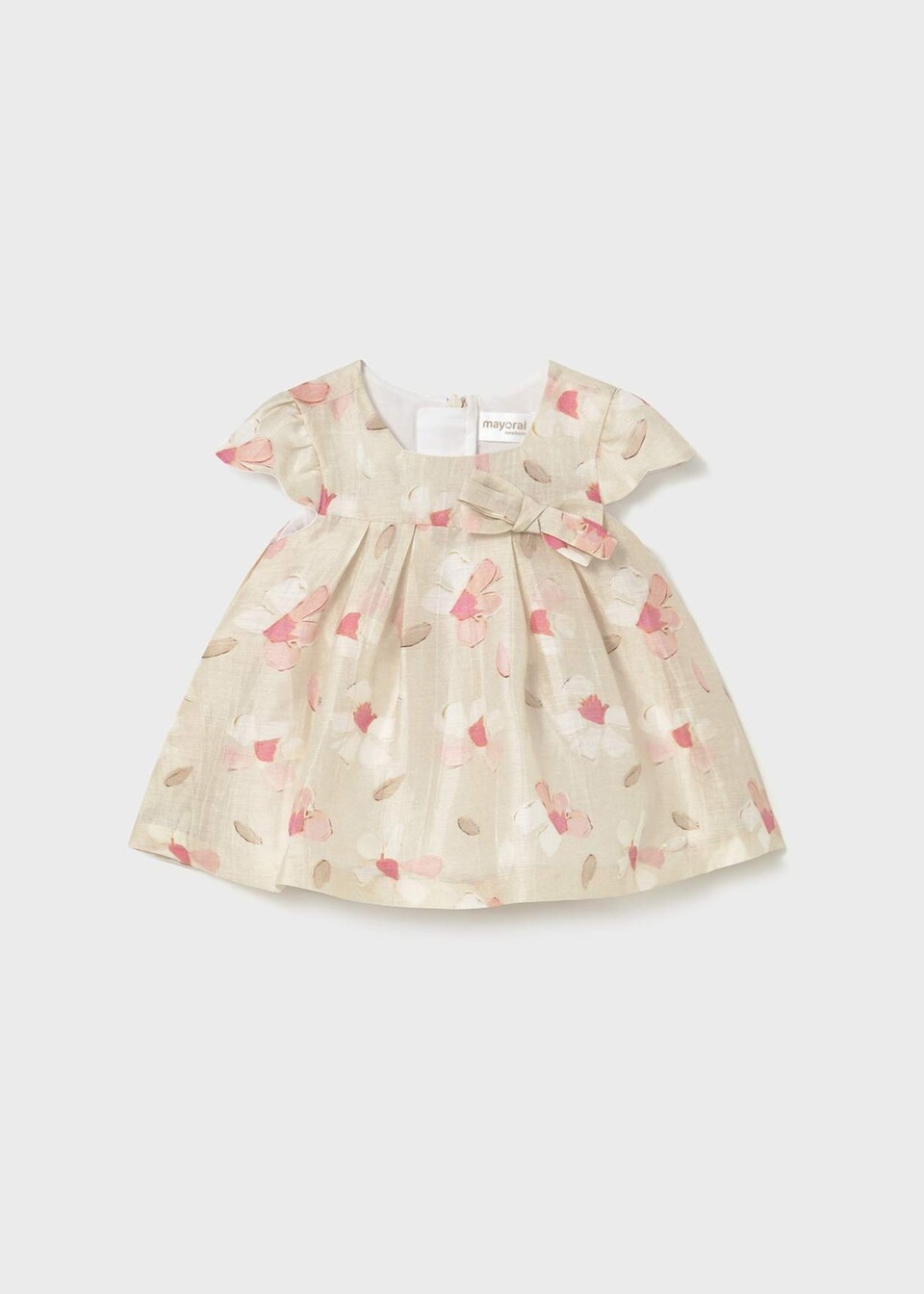 Abito elegante in lino stampato Tortora Mayoral