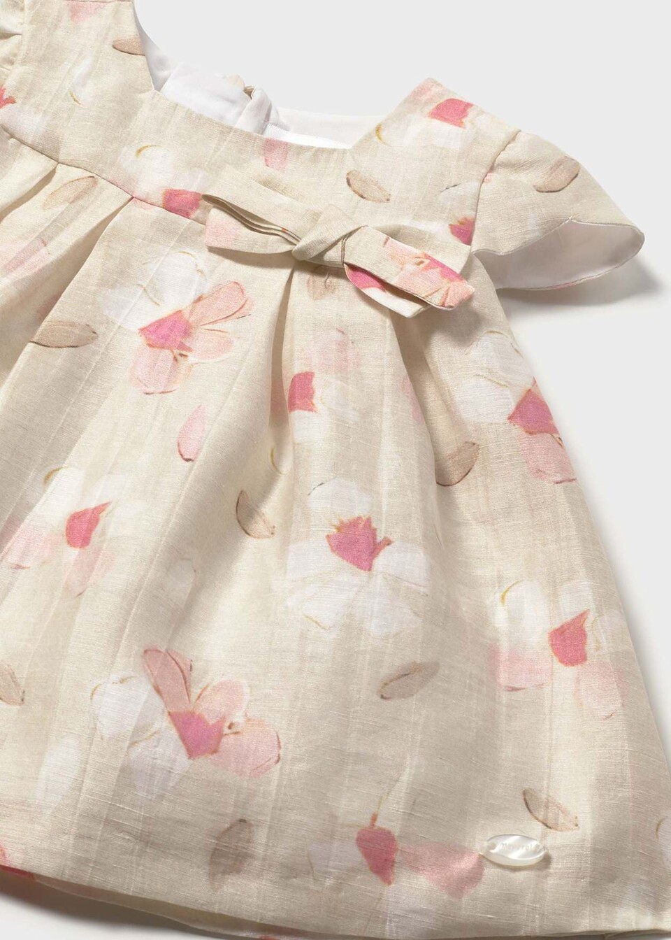 Abito elegante in lino stampato Tortora Mayoral