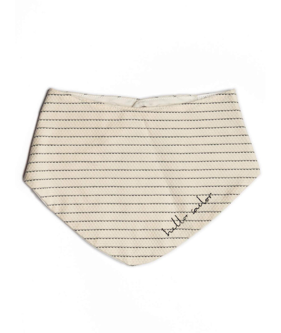 Bavetta in cotone a righe Panna / Blu Barcellino