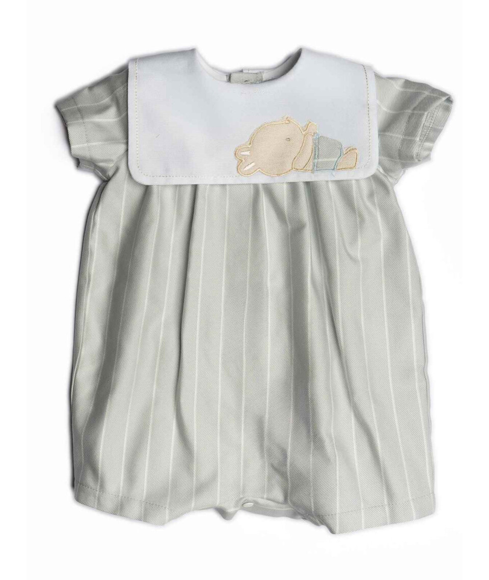 Pagliaccetto in cotone a righe Cielo / Bianco Barcellino